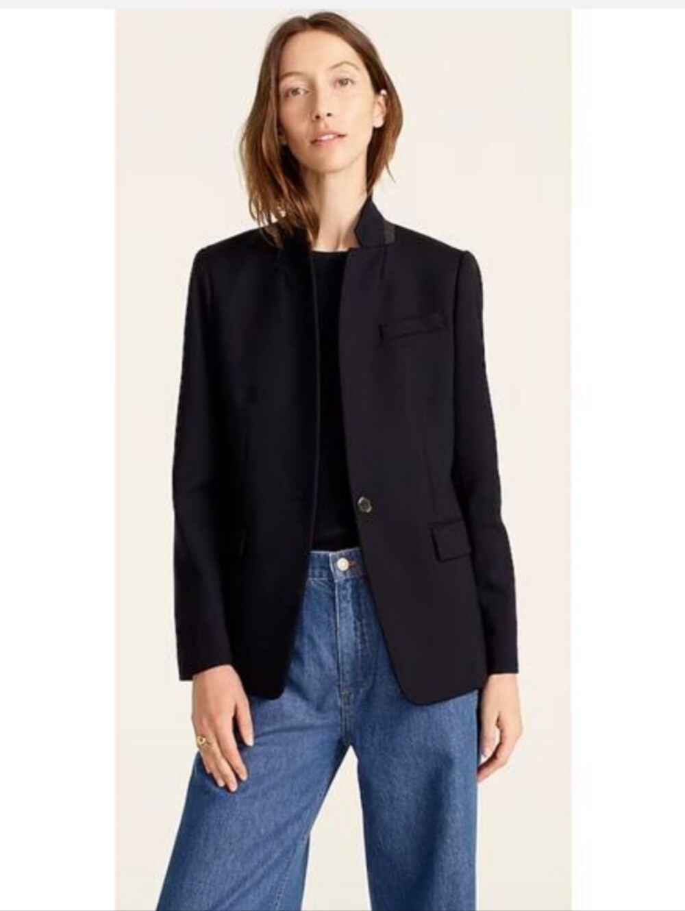 J. Crew Regent Black Wool One Button Blazer Size 6